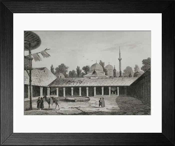Framed Print : Ottoman Empire era. Caravanserai in Burgas