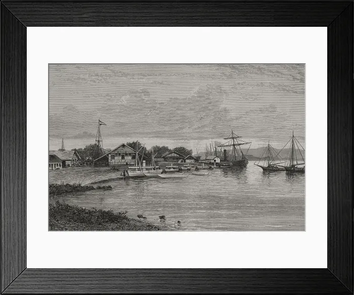 Framed Print : Africa. Congo. The fleet of the international expedition Framed Print : Africa. Congo. The fleet of the international expedition