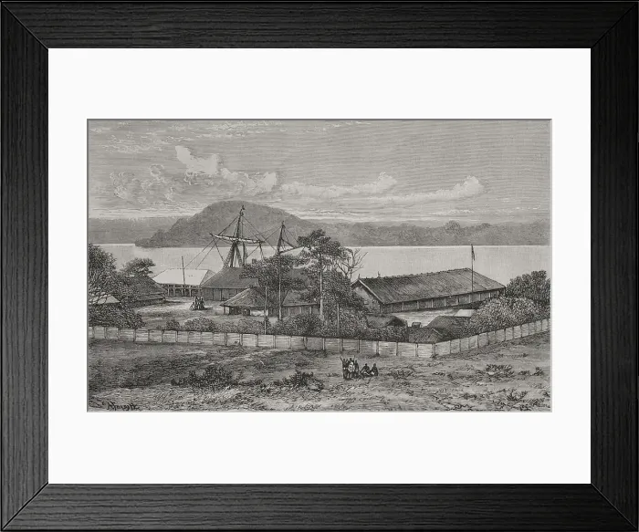 Framed Print : Africa. Congo. View of Boma, in front of Buka-M'Boma Framed Print : Africa. Congo. View of Boma, in front of Buka-M'Boma