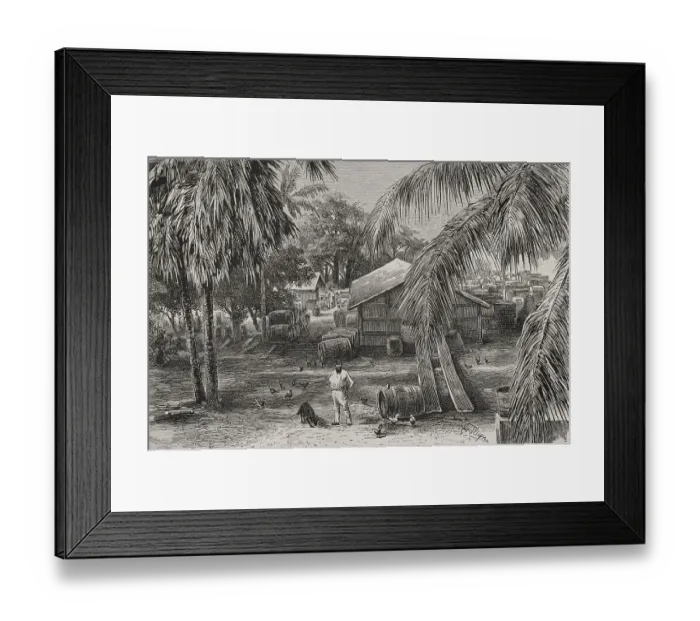 Framed Print : Africa. Congo. Courtyard of a factory in Banana Framed Print : Africa. Congo. Courtyard of a factory in Banana