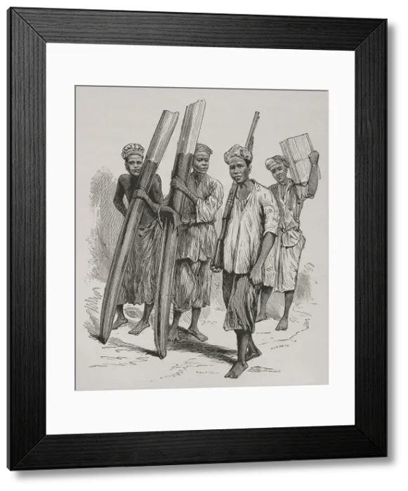 Framed Print : Africa. Congo. Ivory porters Framed Print : Africa. Congo. Ivory porters