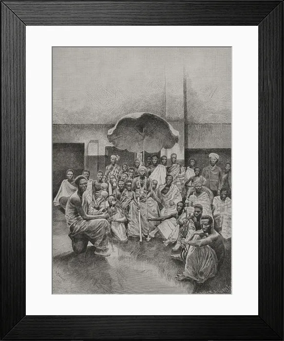 Framed Print : History of Africa. Congo. 19th century. A palaver (speech) Framed Print : History of Africa. Congo. 19th century. A palaver (speech)