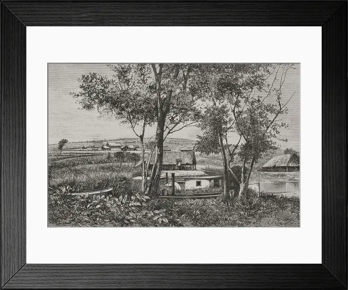 Framed Print : Africa. The Congo. View of Leopoldville, April, 1882 Framed Print : Africa. The Congo. View of Leopoldville, April, 1882