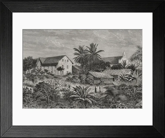 Framed Print : Africa. Catholic Mission in Gabon Framed Print : Africa. Catholic Mission in Gabon
