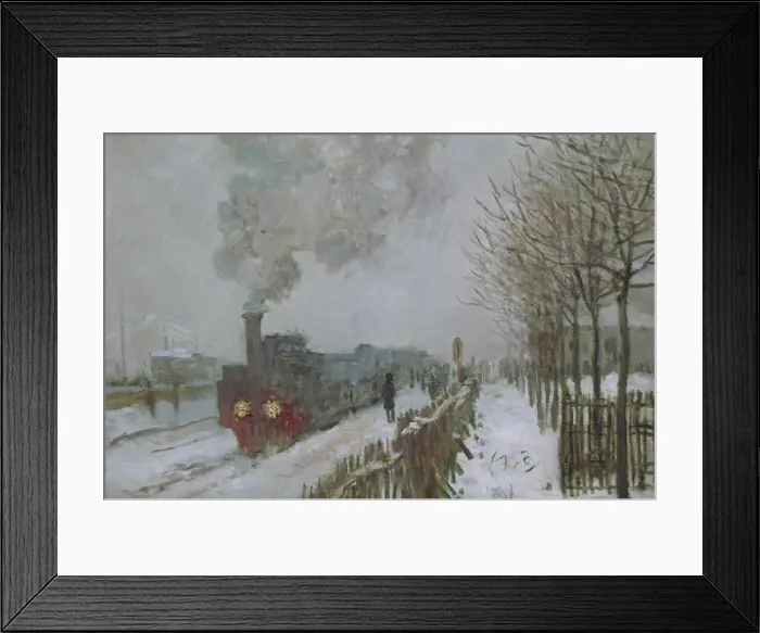 Framed Print : Train in the Snow or The Locomotive, 1875 by Monet Framed Print : Train in the Snow or The Locomotive, 1875 by Monet