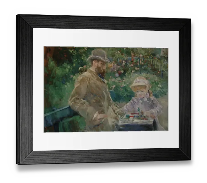 Framed Print : Eugene Manet and his daughter in the garden of Bougival Framed Print : Eugene Manet and his daughter in the garden of Bougival