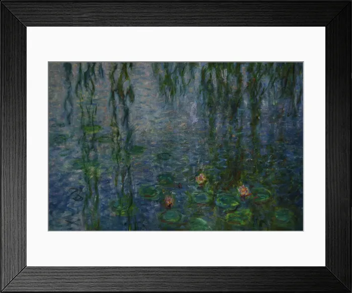 Framed Print : The Water Lilies: Clear Morning with Willows by Monet Framed Print : The Water Lilies: Clear Morning with Willows by Monet