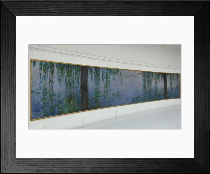Framed Print : The Water Lilies: Clear Morning with Willows by Monet Framed Print : The Water Lilies: Clear Morning with Willows by Monet