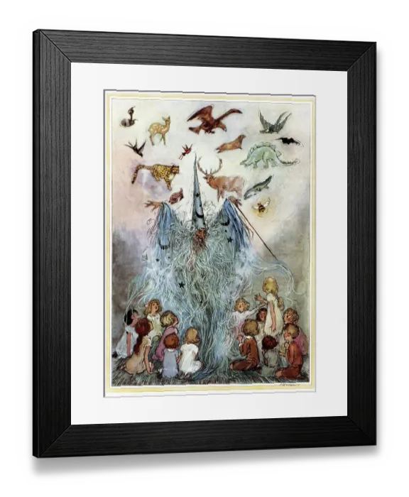 Framed Print : Children and the Wizard Framed Print : Children and the Wizard