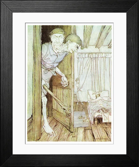 Framed Print : The Two-Headed Welsh Giant, by Arthur Rackham