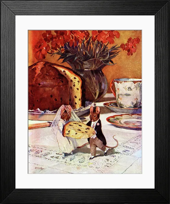 Framed Print : Wedding Cake for the newly wed Mice, by Savile Lumley Framed Print : Wedding Cake for the newly wed Mice, by Savile Lumley