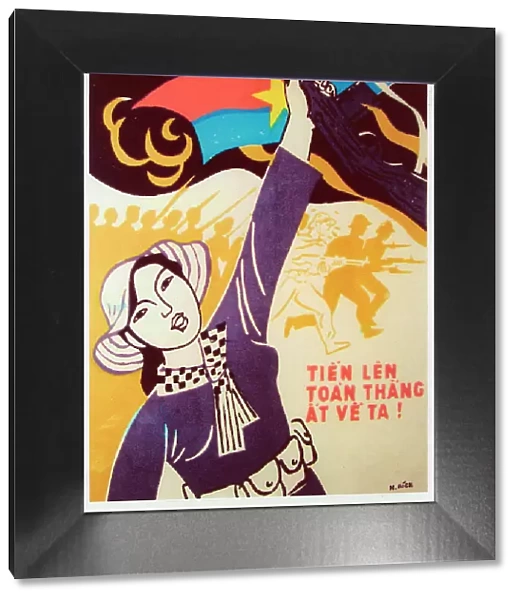 Vietnamese Patriotic Poster - Advance to Victory!