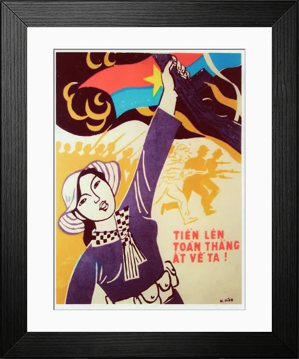 Framed Print : Vietnamese Patriotic Poster - Advance to Victory! Framed Print : Vietnamese Patriotic Poster - Advance to Victory!