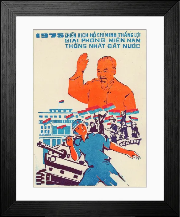 Framed Print : Vietnamese Patriotic Poster - Ho Chi Minh's Victory Campaign Framed Print : Vietnamese Patriotic Poster - Ho Chi Minh's Victory Campaign