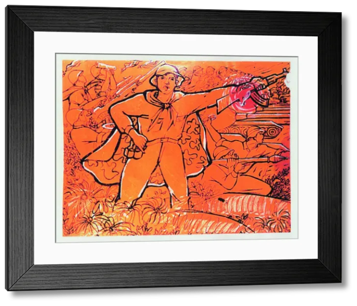 Framed Print : Vietnamese Patriotic Poster - Onward to Victory Framed Print : Vietnamese Patriotic Poster - Onward to Victory