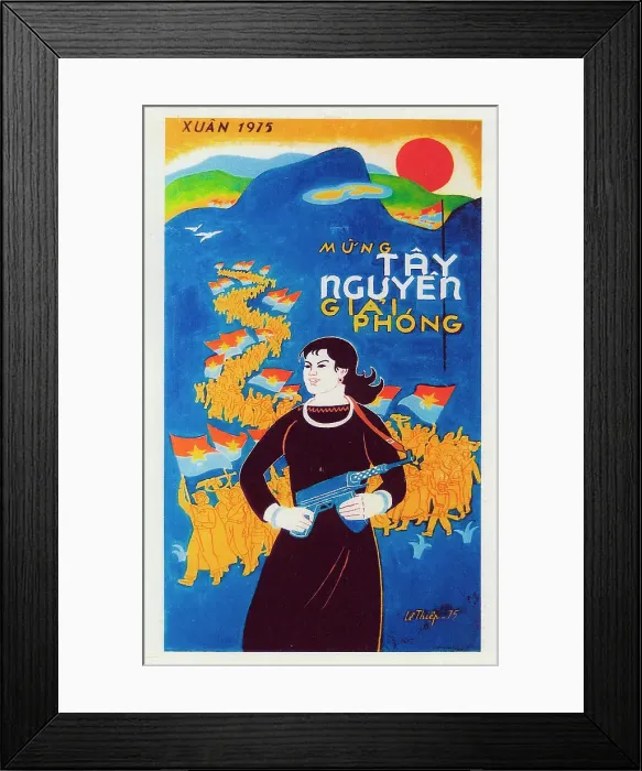 Framed Print : Vietnamese Patriotic Poster - Liberated Central Highlands Framed Print : Vietnamese Patriotic Poster - Liberated Central Highlands