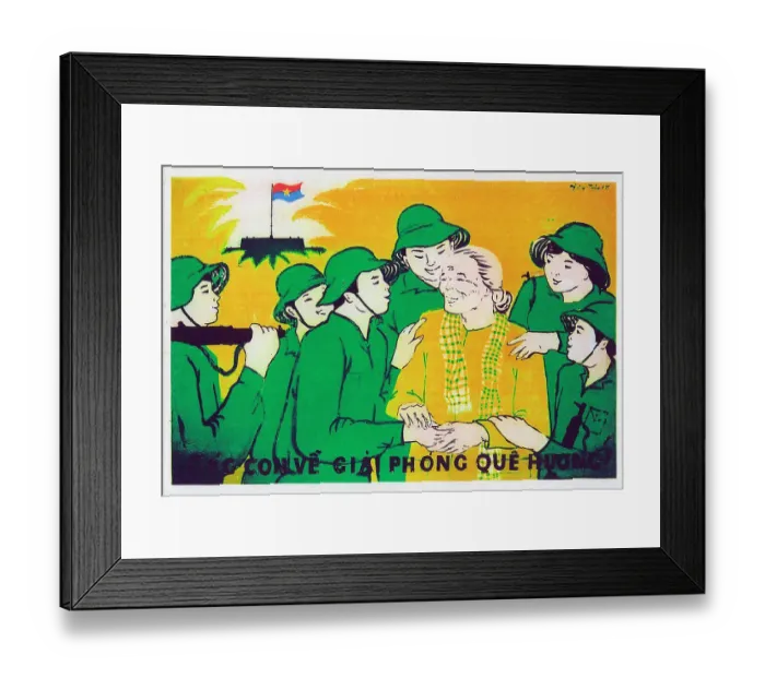 Framed Print : Vietnamese Patriotic Poster - Liberating their homeland Framed Print : Vietnamese Patriotic Poster - Liberating their homeland