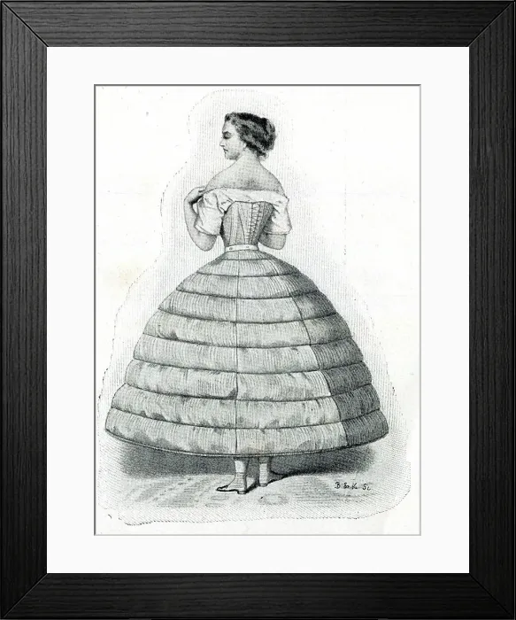 Framed Print : Woman in a crinoline underskirt Framed Print : Woman in a crinoline underskirt