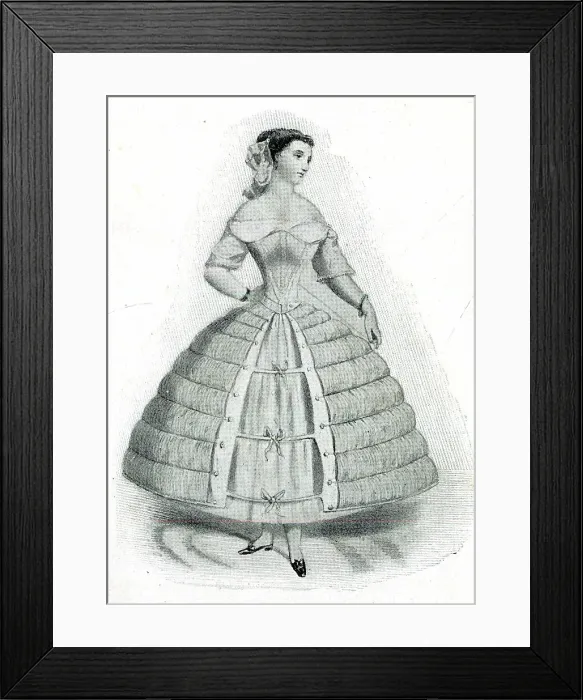Framed Print : Woman in a crinoline underskirt Framed Print : Woman in a crinoline underskirt
