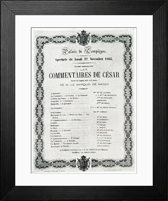 Framed Print : Theatre programme, Compiegne Palace Framed Print : Theatre programme, Compiegne Palace