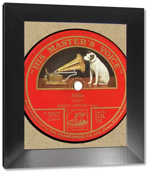 Enrico Caruso, HMV label, Addio by Tosti, 78 rpm record