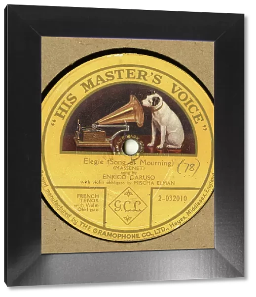 Enrico Caruso, HMV label, Elegie by Massenet, 78 rpm record