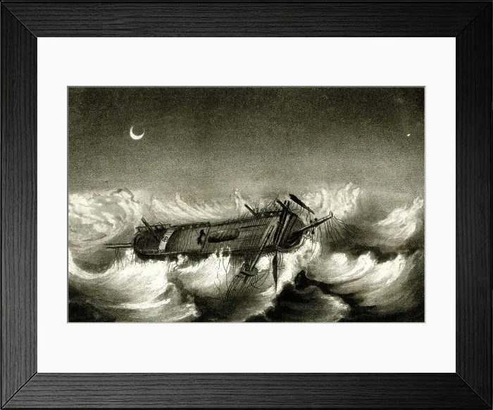 Framed Print : HMS Theseus in a hurricane at San Domingo, West Indies Framed Print : HMS Theseus in a hurricane at San Domingo, West Indies