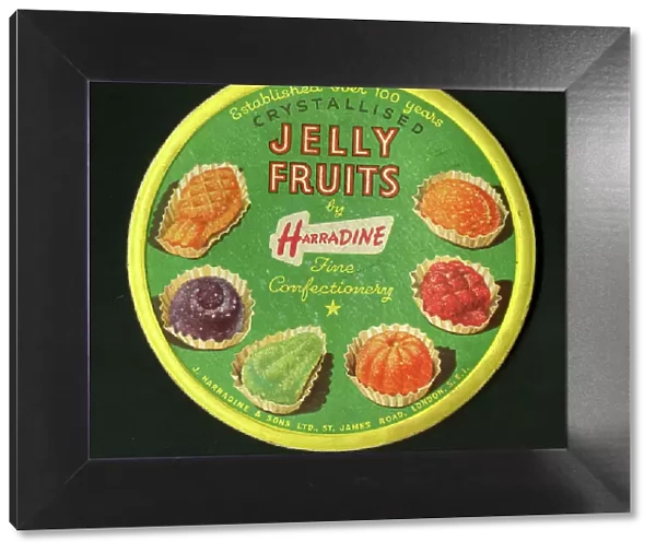 Box lid, Harradine Crystallised Jelly Fruits