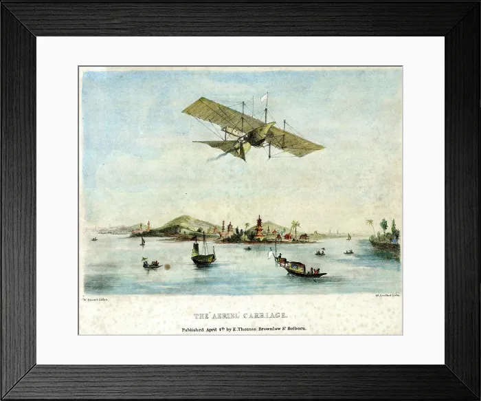 Framed Print : Henson's Aerial Steam Carriage over the Orient Framed Print : Henson's Aerial Steam Carriage over the Orient