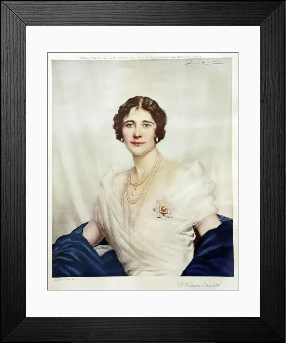 Framed Print : Queen Elizabeth, portrait by John St Helier Lander Framed Print : Queen Elizabeth, portrait by John St Helier Lander