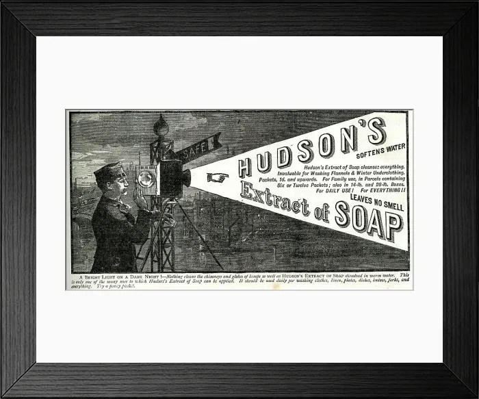 Framed Print : Advert, Hudson's Extract of Soap Framed Print : Advert, Hudson's Extract of Soap