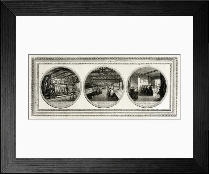 Framed Print : Lace Making - last three processes Framed Print : Lace Making - last three processes