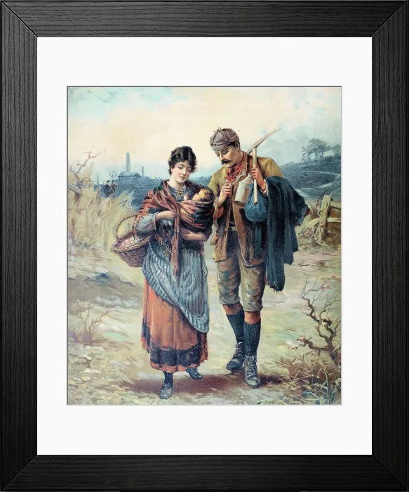 Framed Print : Our Bairn, labourer and wife with baby Framed Print : Our Bairn, labourer and wife with baby