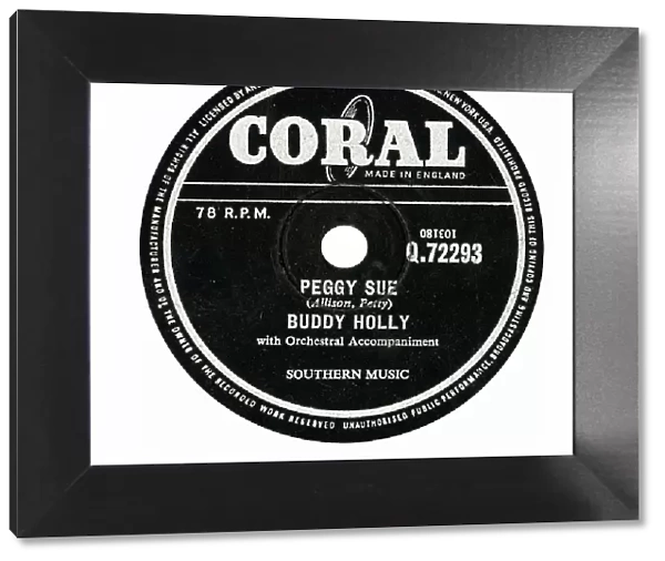 Peggy Sue, by Buddy Holly, 78prm record label