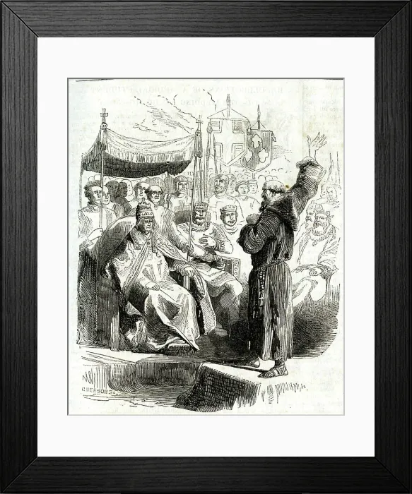 Framed Print : Peter the Hermit, preaching before the Pope Framed Print : Peter the Hermit, preaching before the Pope