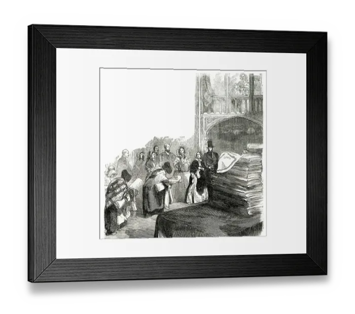 Framed Print : Queen Victoria giving away New Year's Gifts Framed Print : Queen Victoria giving away New Year's Gifts