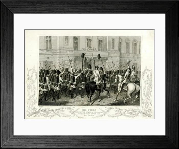 Framed Print : Queen Victoria and Guards at Buckingham Palace, London Framed Print : Queen Victoria and Guards at Buckingham Palace, London