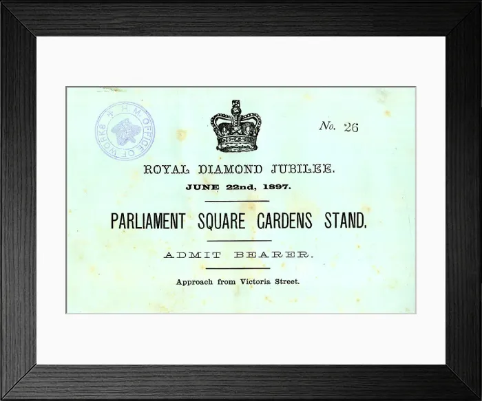 Framed Print : Queen Victoria, Diamond Jubilee admission ticket Framed Print : Queen Victoria, Diamond Jubilee admission ticket