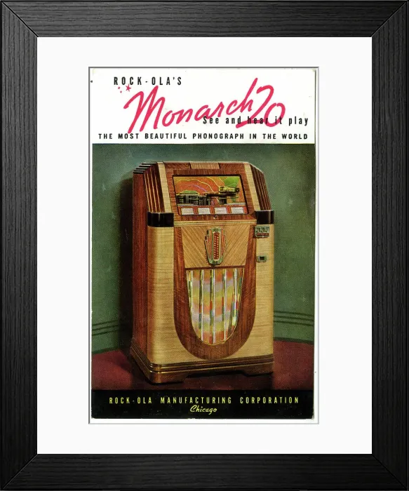 Framed Print : Advert, Monarch 20 jukebox Framed Print : Advert, Monarch 20 jukebox
