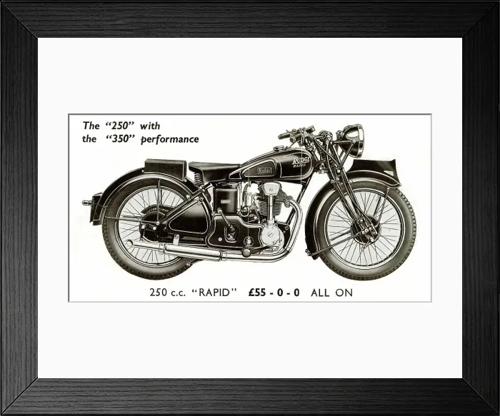 Framed Print : Advert, Rudge-Whitworth 250 cc Rapid motorcycle Framed Print : Advert, Rudge-Whitworth 250 cc Rapid motorcycle