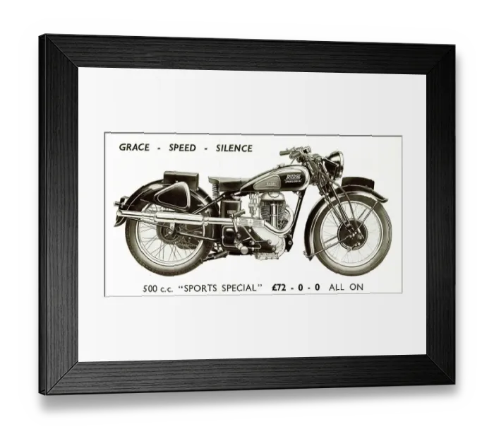 Framed Print : Advert, Rudge-Whitworth 500 cc Sports Special Motor Cycle Framed Print : Advert, Rudge-Whitworth 500 cc Sports Special Motor Cycle