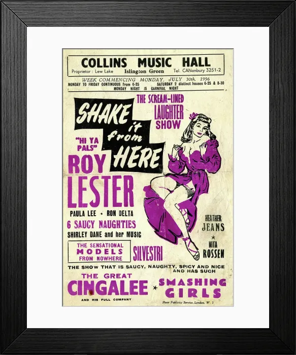Framed Print : Poster, Collins Music Hall, Islington Green, London Framed Print : Poster, Collins Music Hall, Islington Green, London