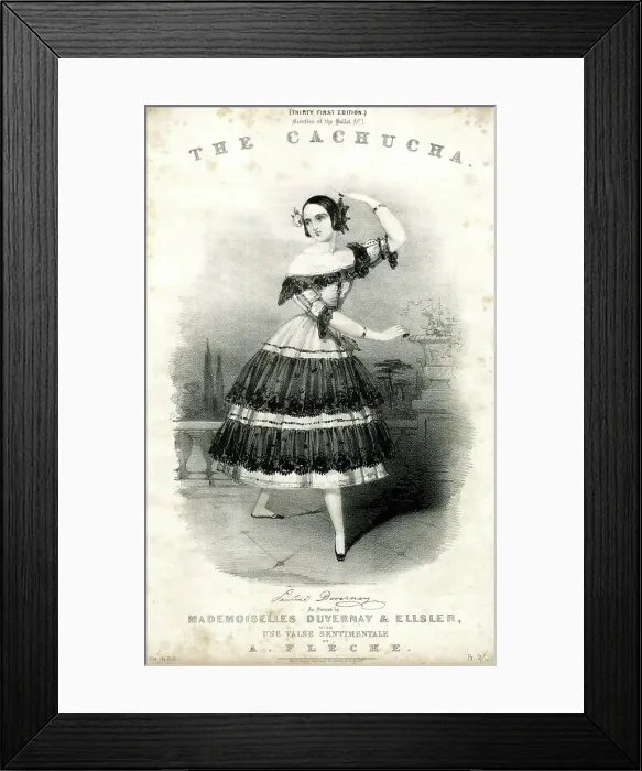Framed Print : Music cover, The Cachucha, by A Fleche Framed Print : Music cover, The Cachucha, by A Fleche