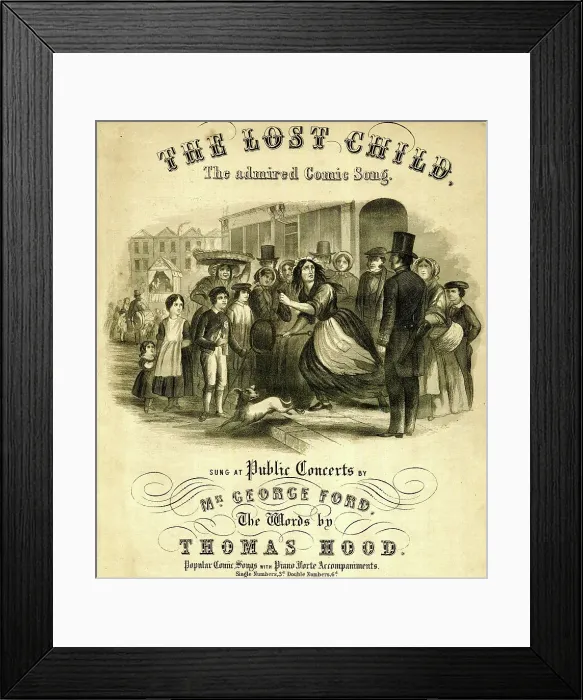 Framed Print : Music cover, The Lost Child, sung by George Ford Framed Print : Music cover, The Lost Child, sung by George Ford