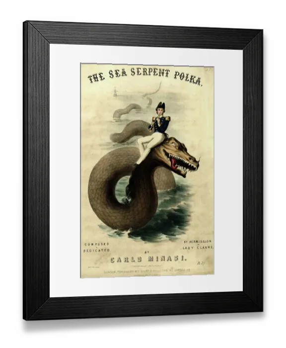 Framed Print : Music cover, The Sea Serpent Polka Framed Print : Music cover, The Sea Serpent Polka