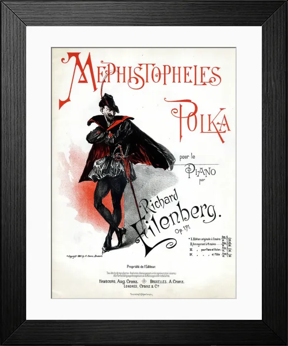 Framed Print : Music cover, Mephistopheles Polka, by Richard Eilenberg Framed Print : Music cover, Mephistopheles Polka, by Richard Eilenberg