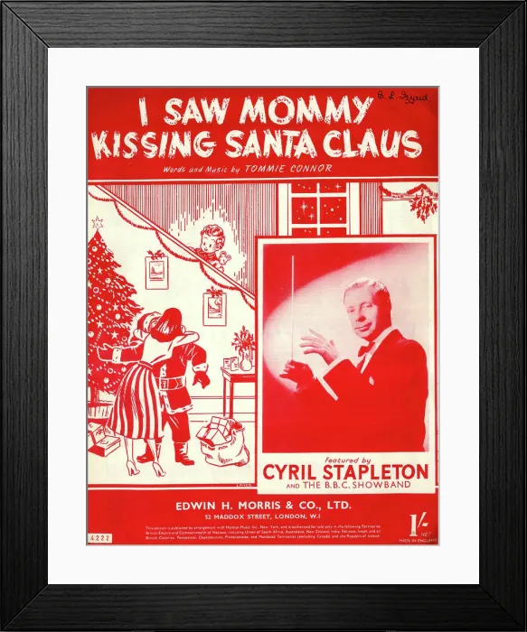 Framed Print : Music cover, I Saw Mommy Kissing Santa Claus Framed Print : Music cover, I Saw Mommy Kissing Santa Claus