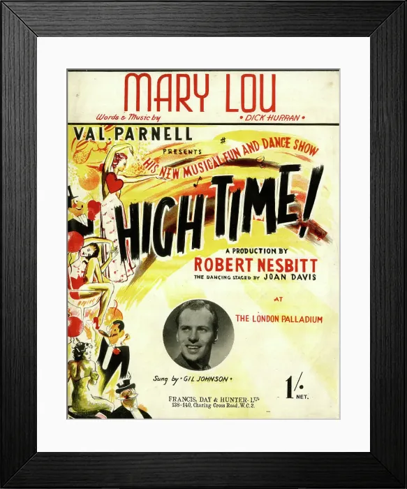 Framed Print : Music cover, Mary Lou, from High Time! Framed Print : Music cover, Mary Lou, from High Time!