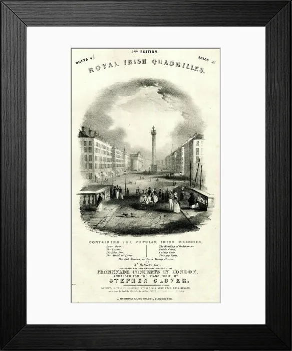 Framed Print : Music cover, Royal Irish Quadrilles, duets and solos