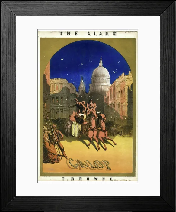 Framed Print : Music cover, The Alarm Galop, by T Browne Framed Print : Music cover, The Alarm Galop, by T Browne